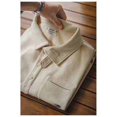 Casual Polo Collar Shirt | Men's Half-Placket Retro Pullover Maden