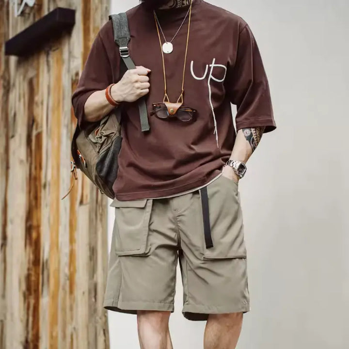 Casual Shorts Large Pockets | Solid Pants Men&