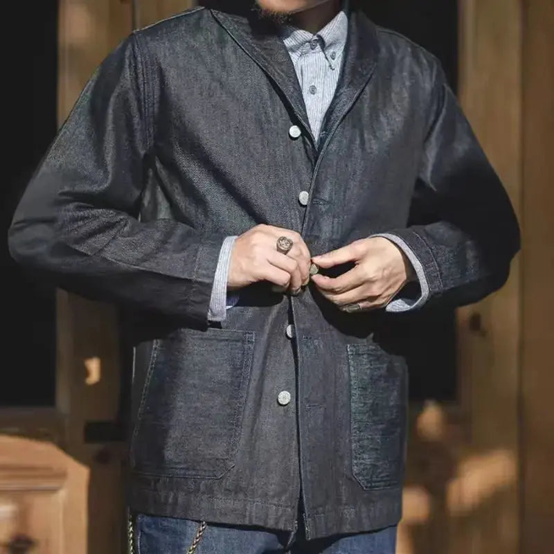 Denim Jackets Heavyweight Cotton | Men's Retro Jacket Maden