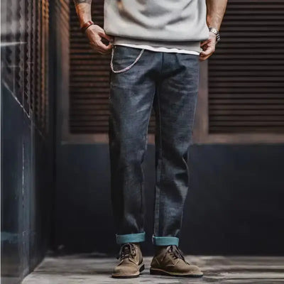 Denim Jeans Straight Fit | Men's New Retro 13oz Selvage Raw Amekaji