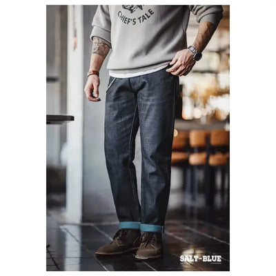 Denim Jeans Straight Fit | Men's New Retro 13oz Selvage Raw Amekaji
