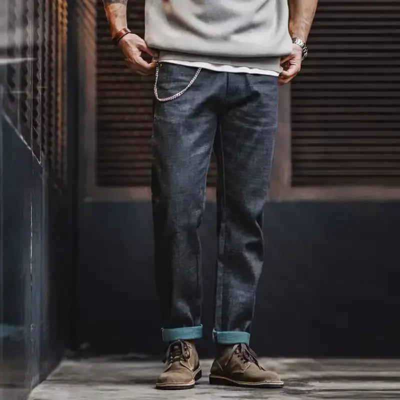 Denim Jeans Straight Fit | Men's New Retro 13oz Selvage Raw Amekaji