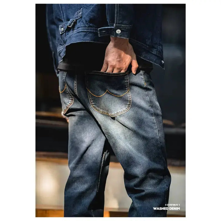 Denim Washed Straight Jeans | Vintage 11.5oz Men&
