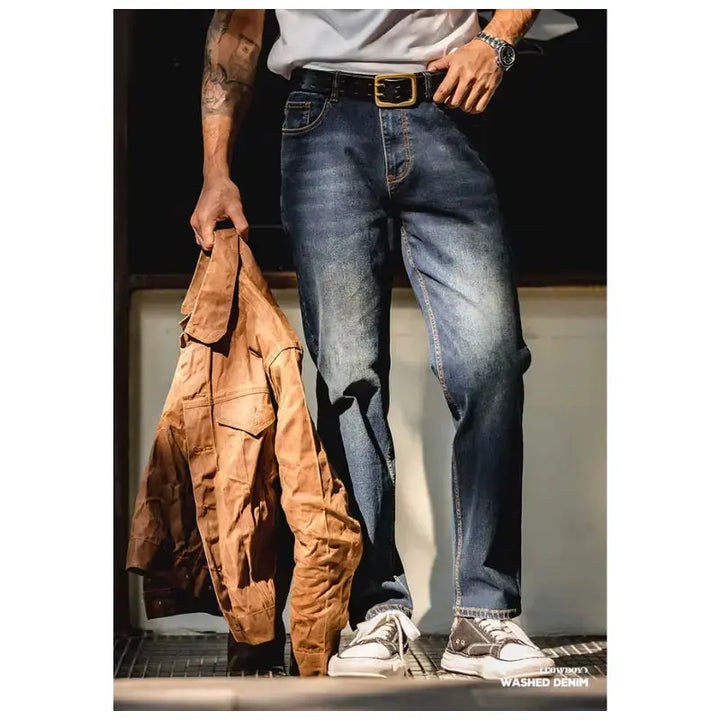 Denim Washed Straight Jeans | Vintage 11.5oz Men&