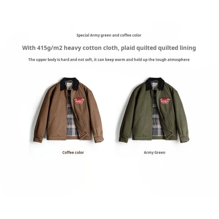 Detroit jacket in brown and army green