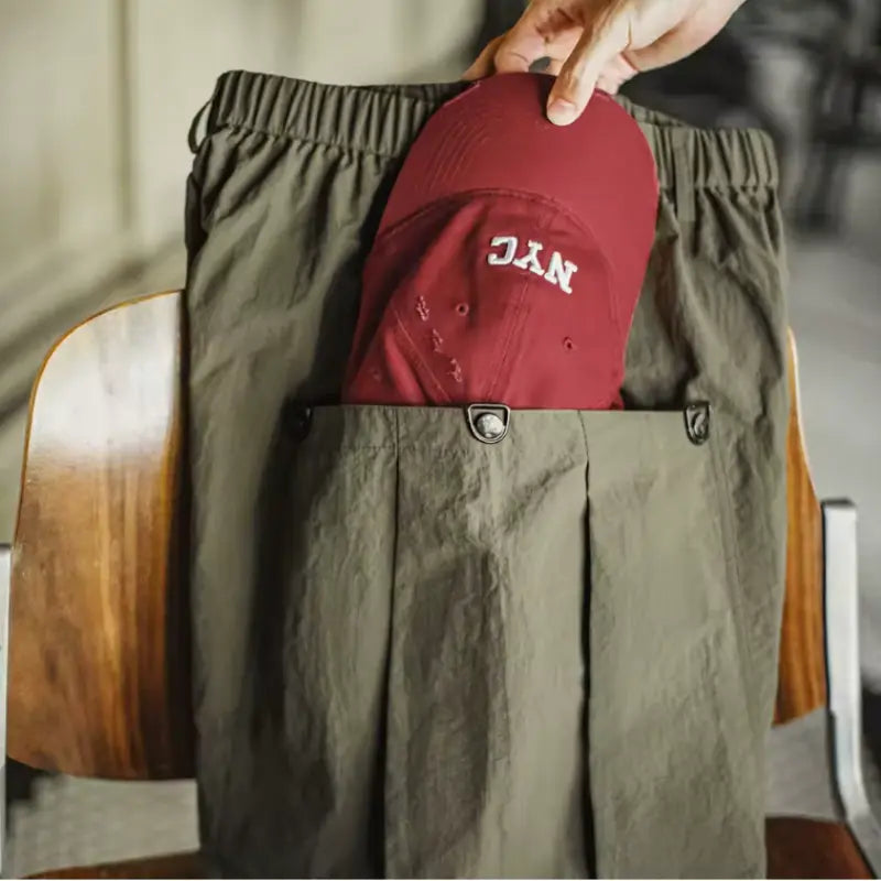 Green Pocket Shorts Men | Casual Lightweight Retro Bottoms Amekaji