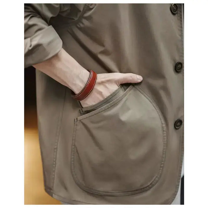 Heavyweight Cotton Canvas Mens Chore Coat | Workwear Overshirt Amekaji
