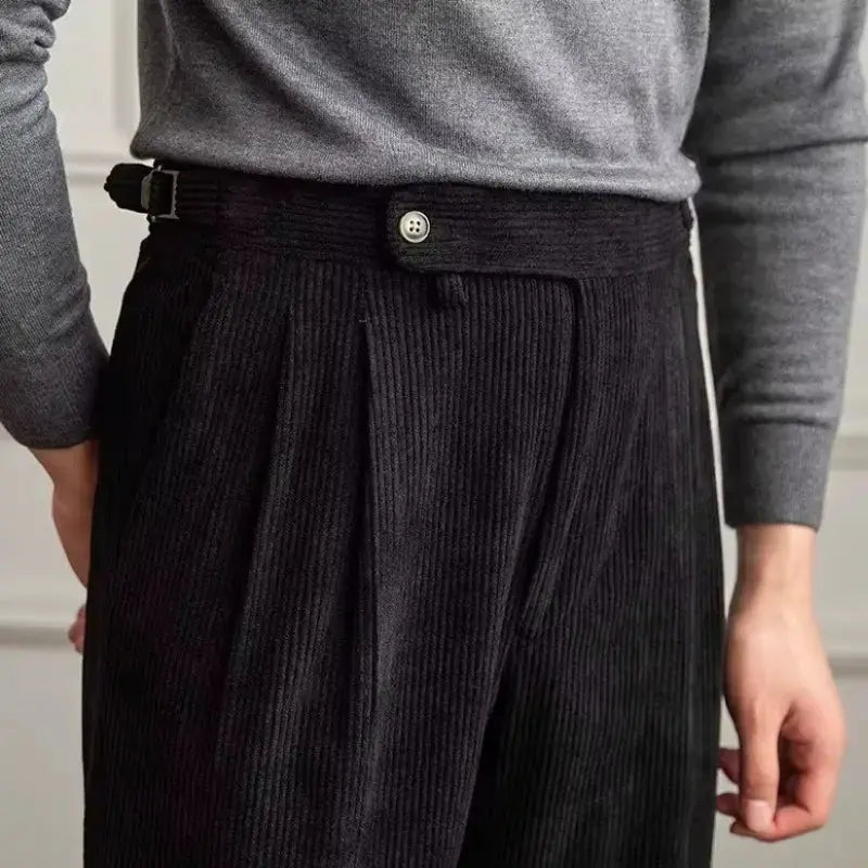 Italian Corduroy Gurkha Trousers | High-Waist Pleated Amekaji Pants Amekaji
