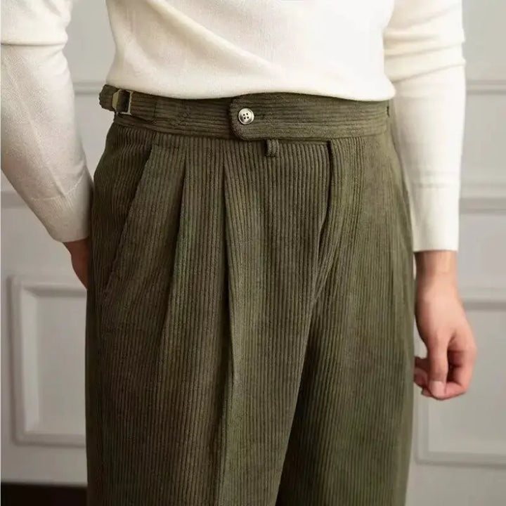 Italian Corduroy Gurkha Trousers | High-Waist Pleated Amekaji Pants Amekaji