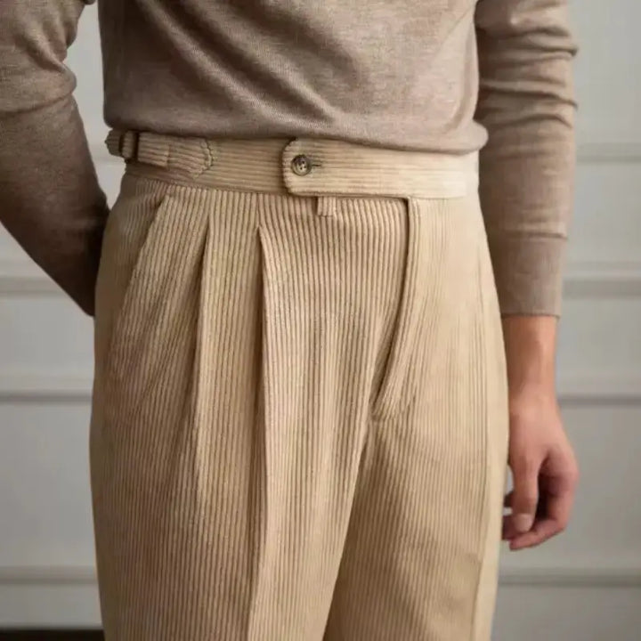 Italian Corduroy Gurkha Trousers | High-Waist Pleated Amekaji Pants Amekaji