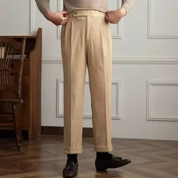 Italian Corduroy Gurkha Trousers | High-Waist Pleated Amekaji Pants Amekaji
