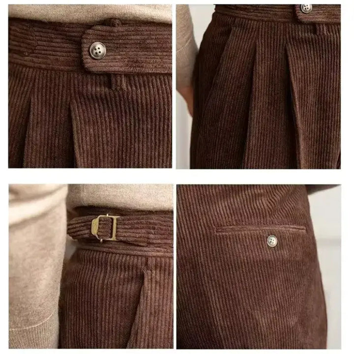 Italian Corduroy Gurkha Trousers | High-Waist Pleated Amekaji Pants Amekaji