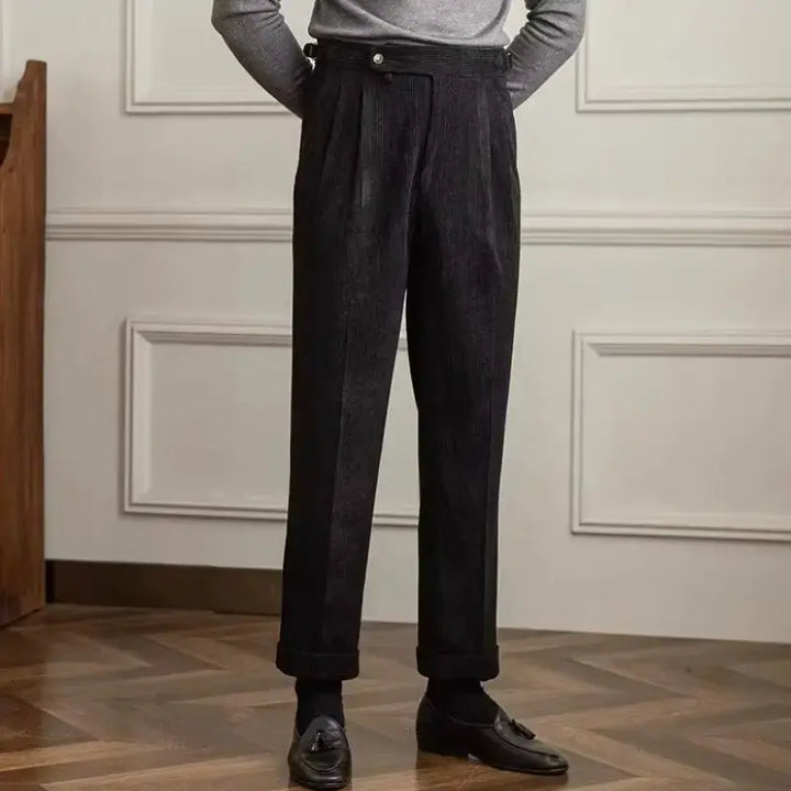 Italian Corduroy Gurkha Trousers | High-Waist Pleated Amekaji Pants Amekaji