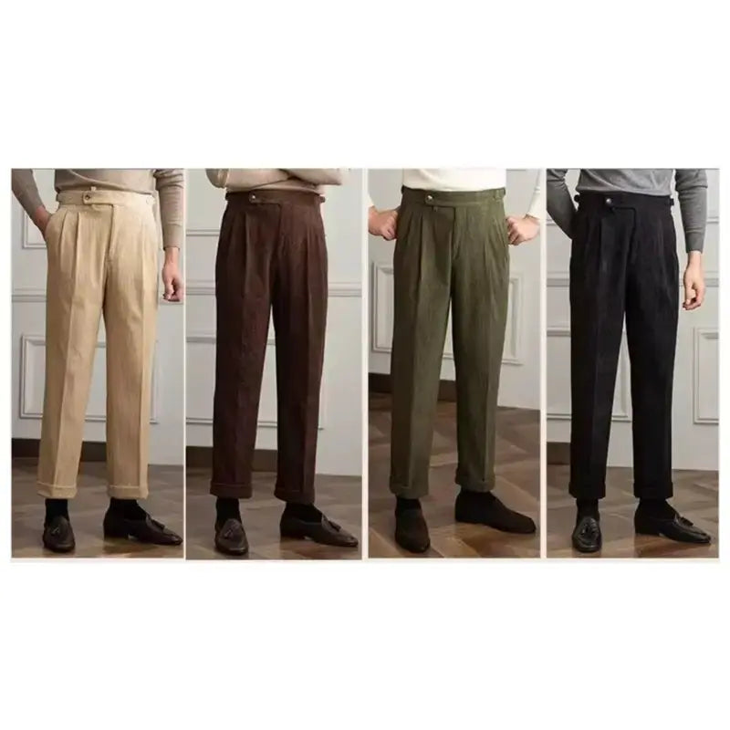 Italian Corduroy Gurkha Trousers | High-Waist Pleated Amekaji Pants Amekaji