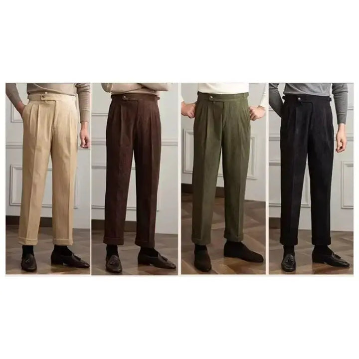 Italian Corduroy Gurkha Trousers | High-Waist Pleated Amekaji Pants Amekaji