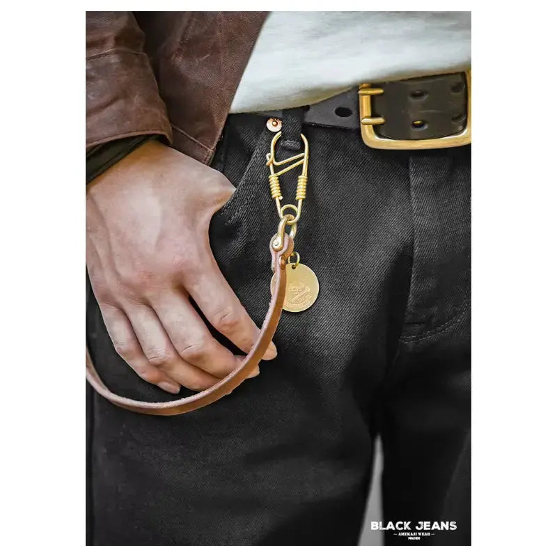Men Baggy Denim Jeans | American Retro Pure Black Amekaji