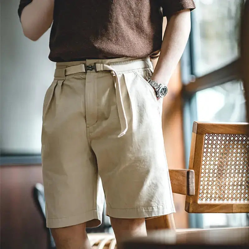 Men Cotton Cargo Shorts | Vintage P37 Military Men's Shorts Amekaji