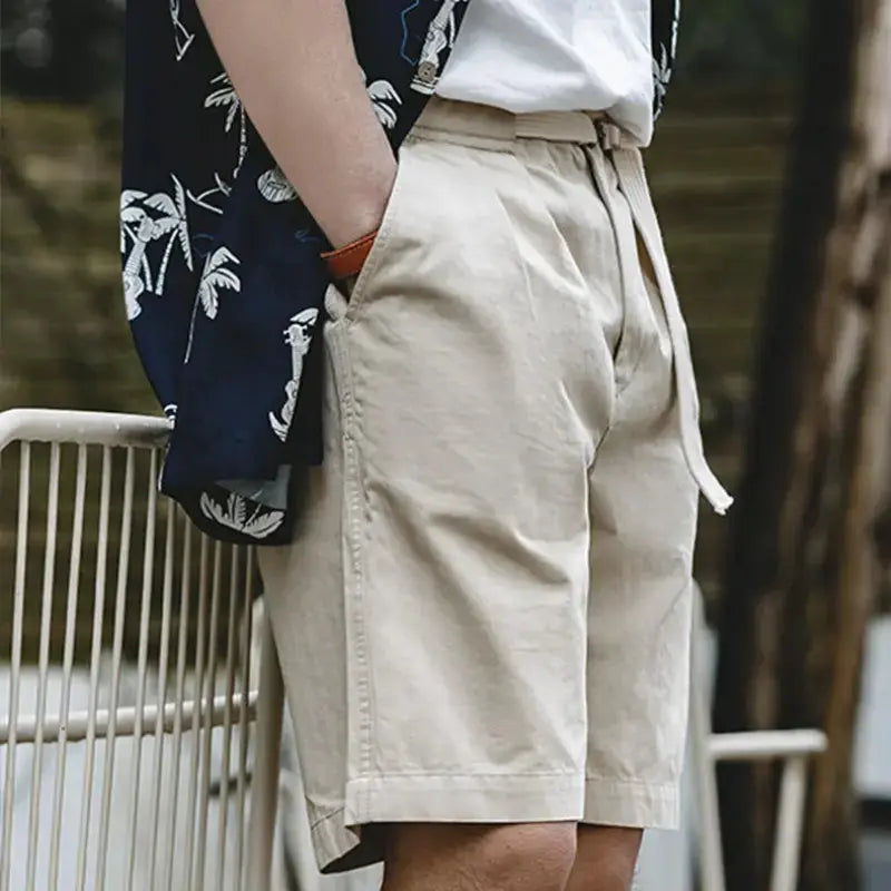 Men Cotton Cargo Shorts | Vintage P37 Military Men's Shorts Amekaji