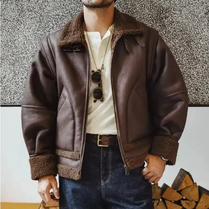Men Jacket Vintage Workwear | Padded Fleecing Oversize Coat Amekaji