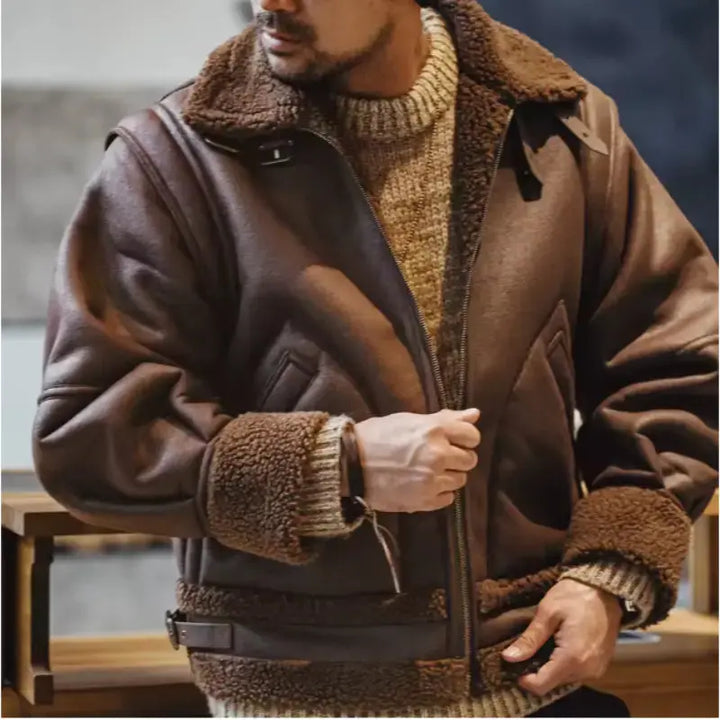 Men Jacket Vintage Workwear | Padded Fleecing Oversize Coat Amekaji