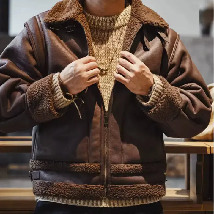 Men Jacket Vintage Workwear | Padded Fleecing Oversize Coat Amekaji