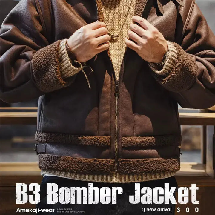 Men Jacket Vintage Workwear | Padded Fleecing Oversize Coat Amekaji
