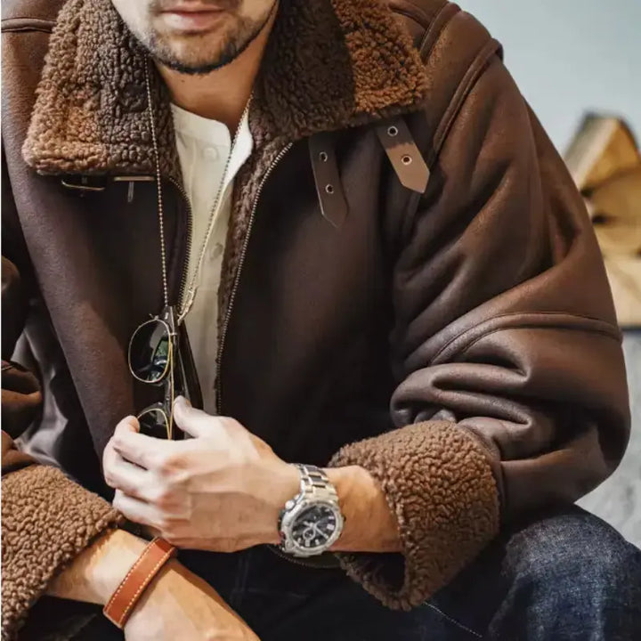 Men Jacket Vintage Workwear | Padded Fleecing Oversize Coat Amekaji