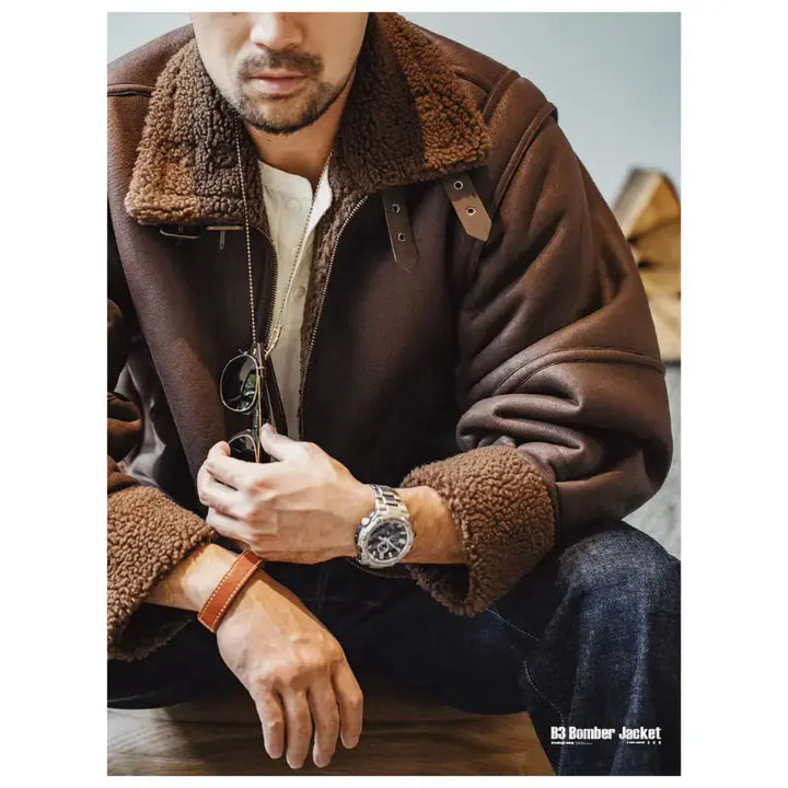 Men Jacket Vintage Workwear | Padded Fleecing Oversize Coat Amekaji