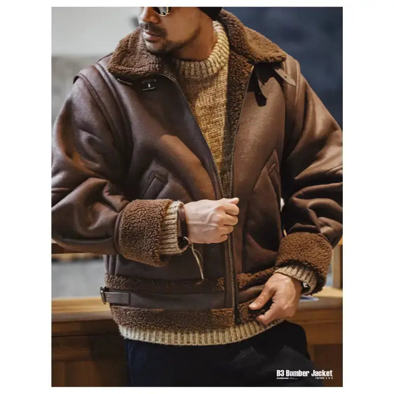 Men Jacket Vintage Workwear | Padded Fleecing Oversize Coat Amekaji