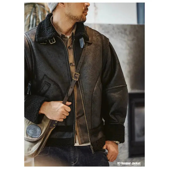 Men Jacket Vintage Workwear | Padded Fleecing Oversize Coat Amekaji