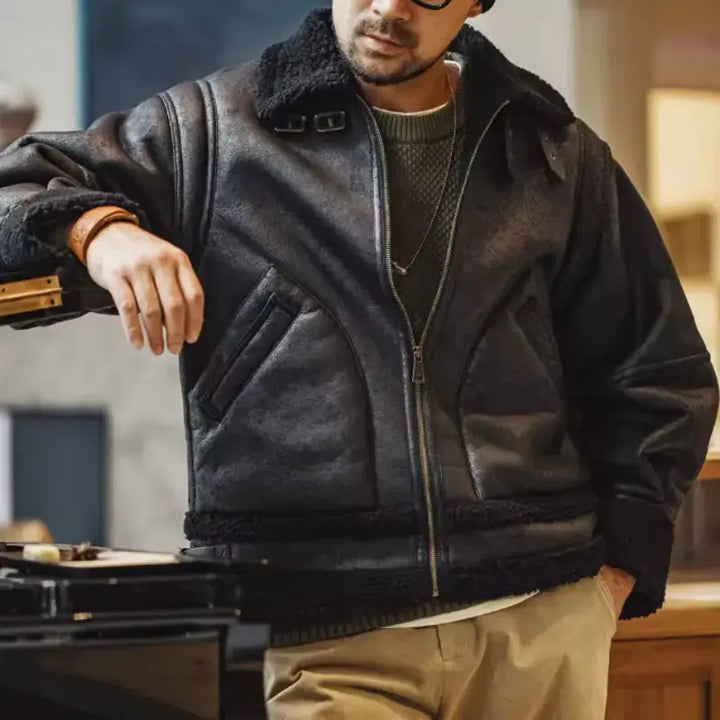 Men Jacket Vintage Workwear | Padded Fleecing Oversize Coat Amekaji