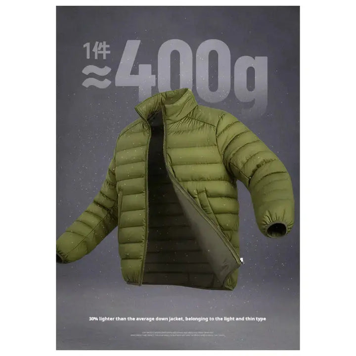 Men Lightweight Down Jacket | Vintage Stand-up Collar Jacket Amekaji