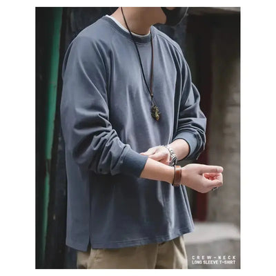 Men Long Sleeve T-shirt | Cotton Retro Casual Vintage Maden