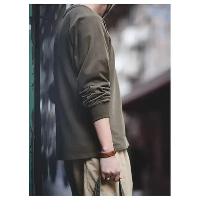 Men Long Sleeve T-shirt | Cotton Retro Casual Vintage Maden