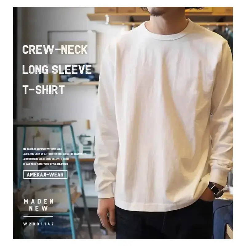 Men Long Sleeve T-shirt | Cotton Retro Casual Vintage Maden