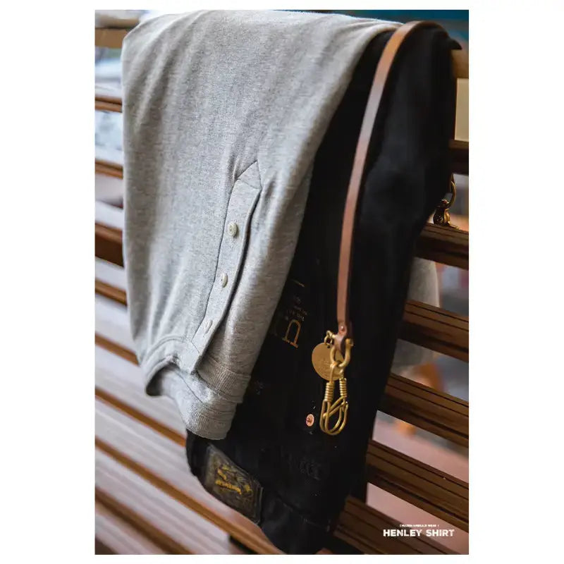Men Long Sleeved Henley Shirt | Classic Design Round Collar Maden