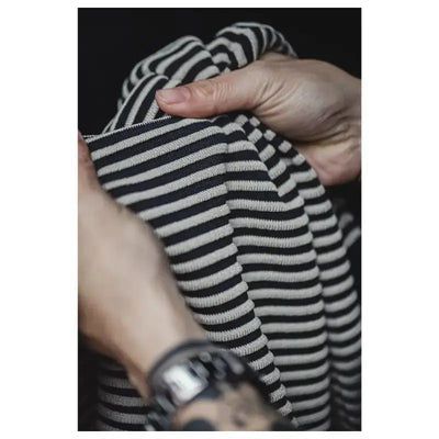 Men O-Neck Knit T-shirt | Striped Contrasting Casual T-shirts Maden