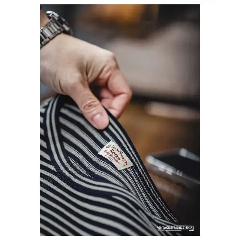 Men O-Neck Knit T-shirt | Striped Contrasting Casual T-shirts Maden