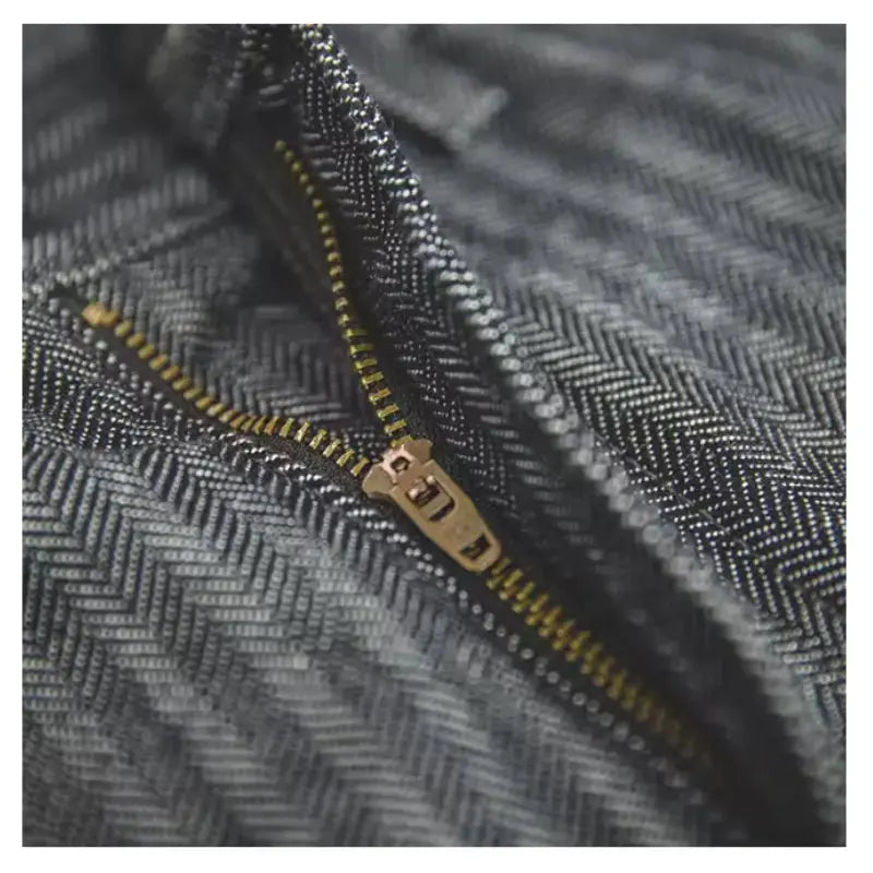 Men Striped Herringbone Trousers | Retro 12.8oz Straight Fit Amekaji