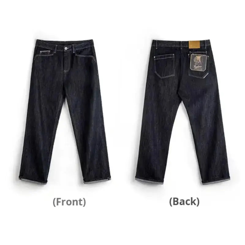 Men Vintage Denim Jeans | Wide Leg 12oz Zip Fly Trousers Amekaji