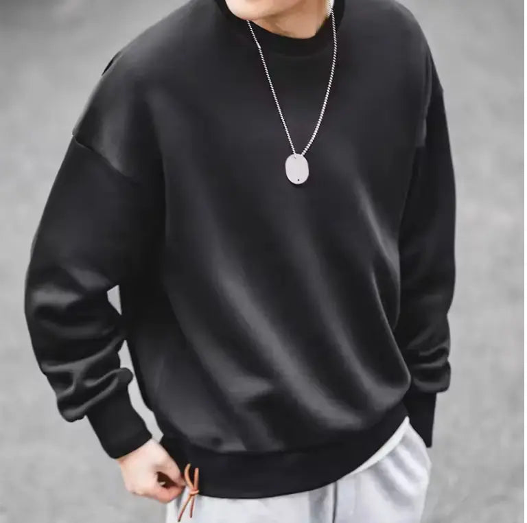 Men Workwear Retro Sweater | Cotton Sweater Hatless Round Neck Maden