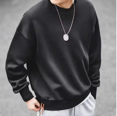 Men Workwear Retro Sweater | Cotton Sweater Hatless Round Neck Maden