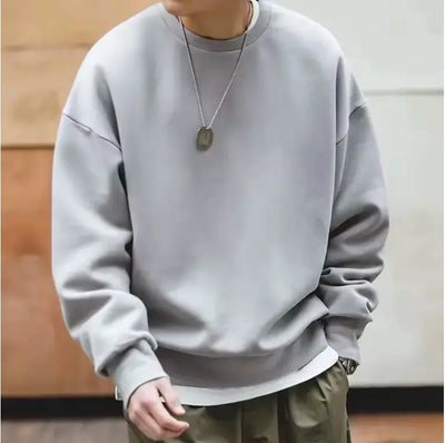 Men Workwear Retro Sweater | Cotton Sweater Hatless Round Neck Maden
