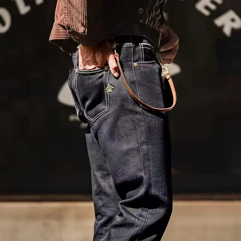 Mens Heavyweight Denim Jeans | Vintage 15oz Straight Fit Jeans Amekaji
