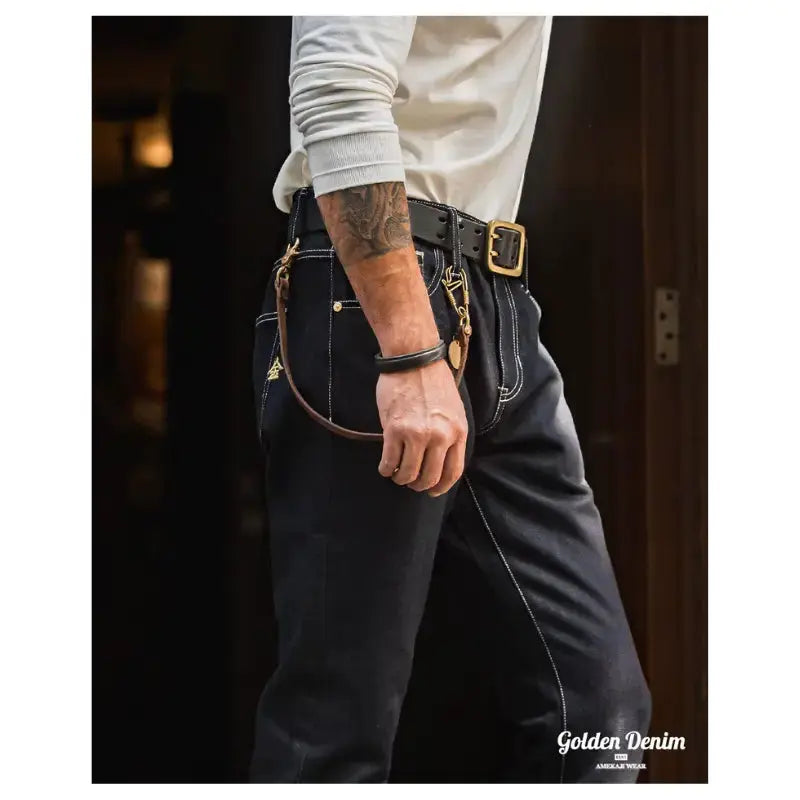 Mens Heavyweight Denim Jeans | Vintage 15oz Straight Fit Jeans Amekaji