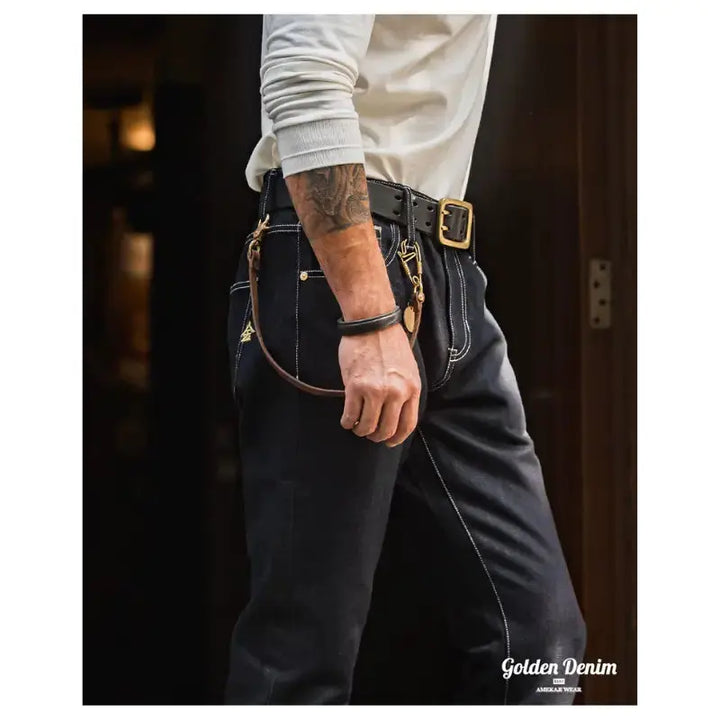 Mens Heavyweight Denim Jeans | Vintage 15oz Straight Fit Jeans Amekaji
