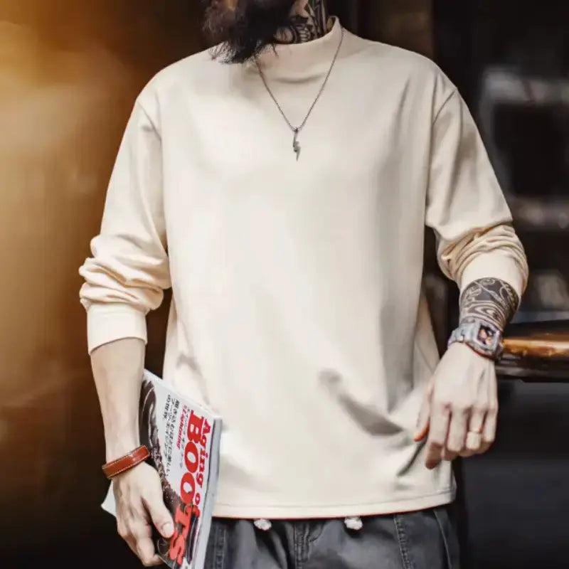 Mens High Neck Warm | Long SleeveThermal Underwear Amekaji