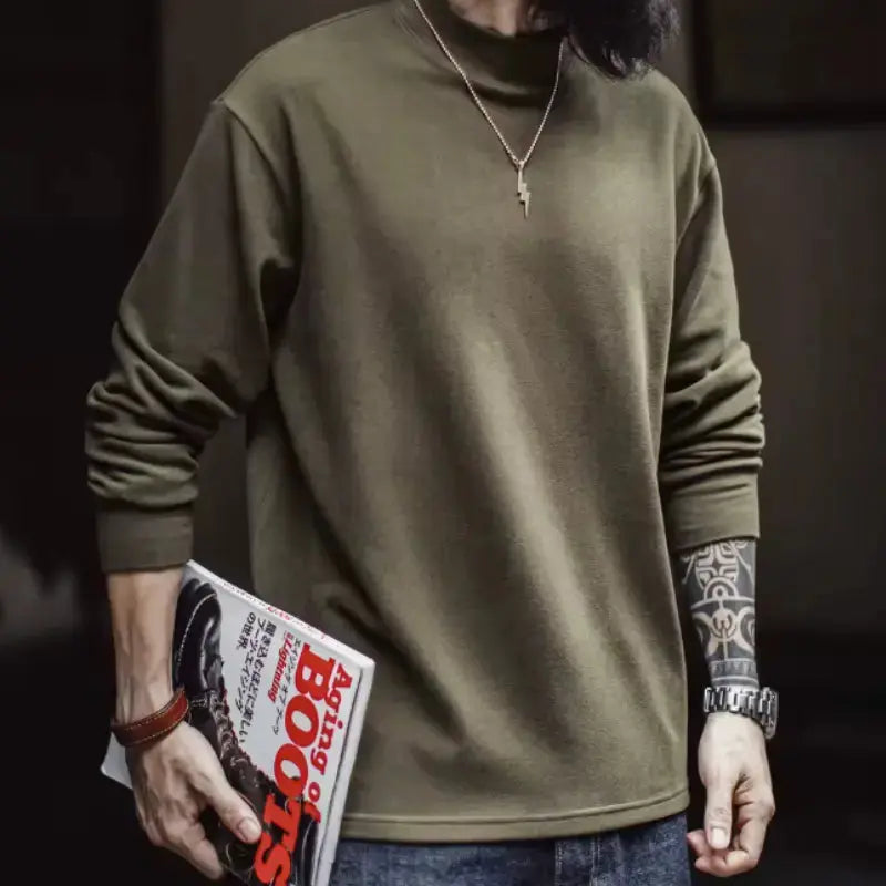 Mens High Neck Warm | Long SleeveThermal Underwear Amekaji