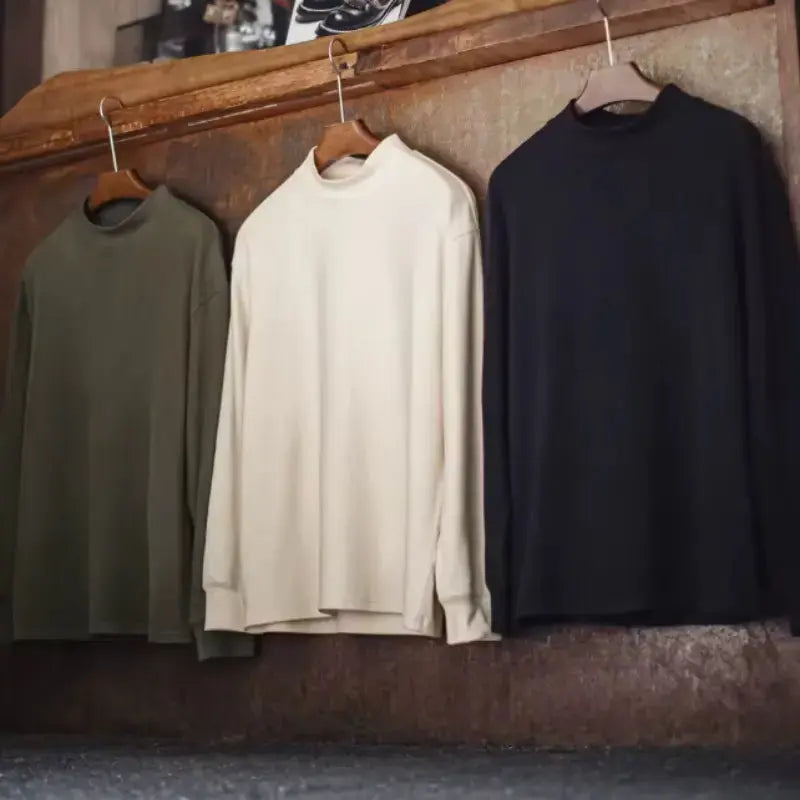 Mens High Neck Warm | Long SleeveThermal Underwear Amekaji