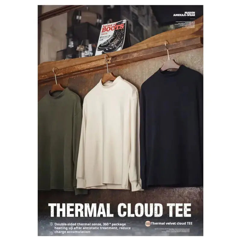 Mens High Neck Warm | Long SleeveThermal Underwear Amekaji
